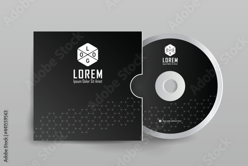 CD cover and Disk design. Luxury, Modern, Elegant, Professional Minimalist Business CD cover design design with disk label design. Elements of Branding Stationery. Vector illustration