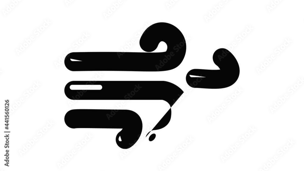 Wind icon animation simple best object on white Wind icon animation simple best object on white