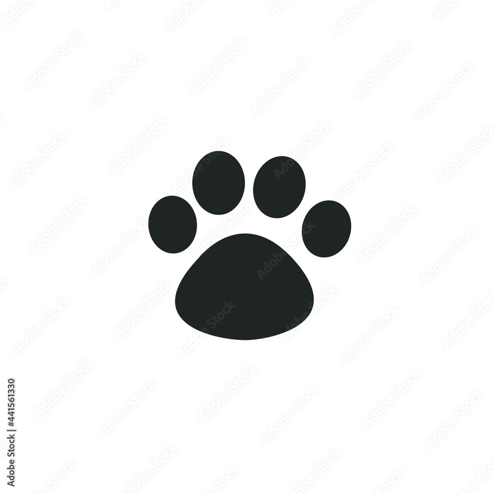 Funny cartoon cat's or dog's paw print Stock Vector | Adobe Stock
