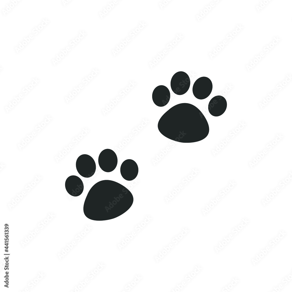 Two cute cartoon animal paw prints sign Two cute cartoon animal paw prints sign