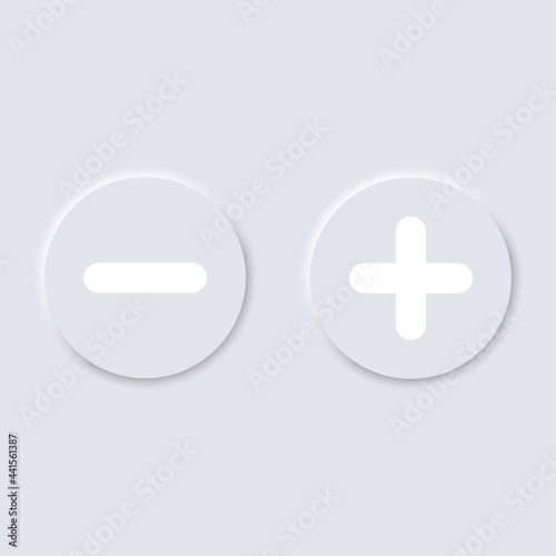Plus and minus button vector icon