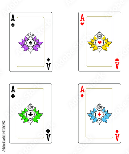 
the illustration - very special set of Aces playing cards.
