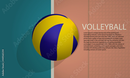A poster or banner on the theme of beach volleyball.