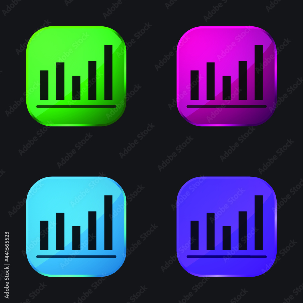 Activity four color glass button icon Activity four color glass button icon