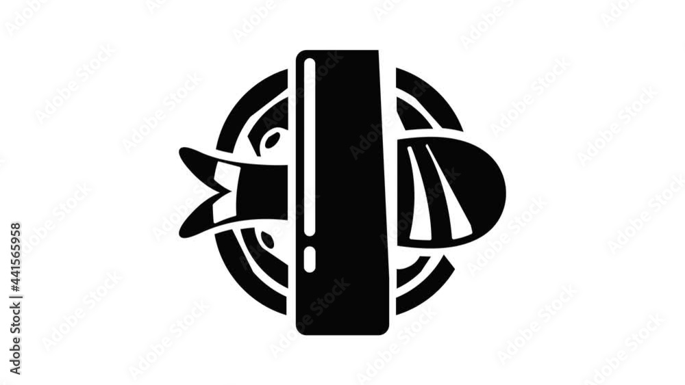 Sushi icon animation simple best object on white Sushi icon animation simple best object on white