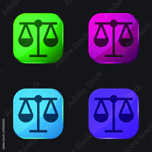 Balance four color glass button icon