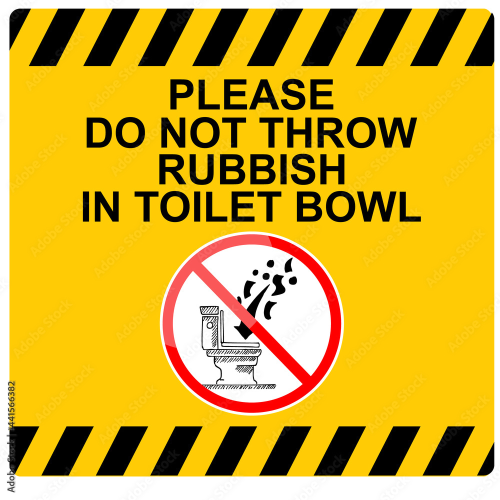 Do not throw rubbish in toilet bowl, sign vector Stock Vector Adobe Stock