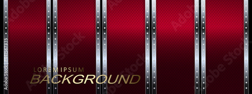 Illustration of a red shade with a gradient, vertical curtains with shiny edging