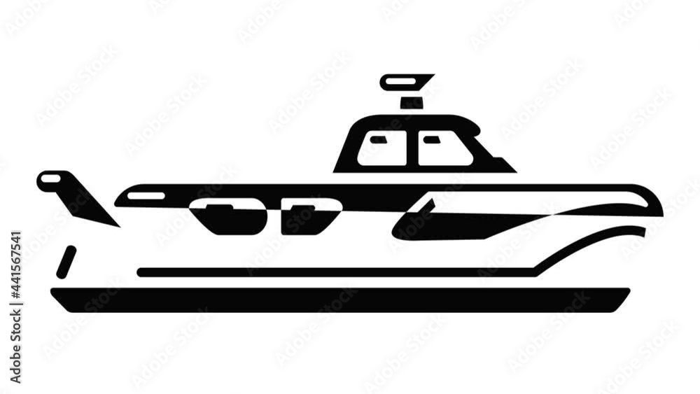 Boat icon animation simple best object on white Boat icon animation simple best object on white