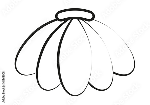 Icono negro de concha de almeja. 