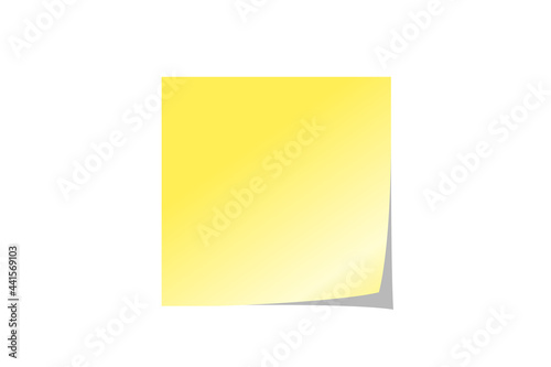 Post note, sticky sheet or paper sticker with shadow isolated