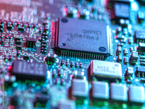 UK, Bucks, High Wycombe, Close-up of mother board