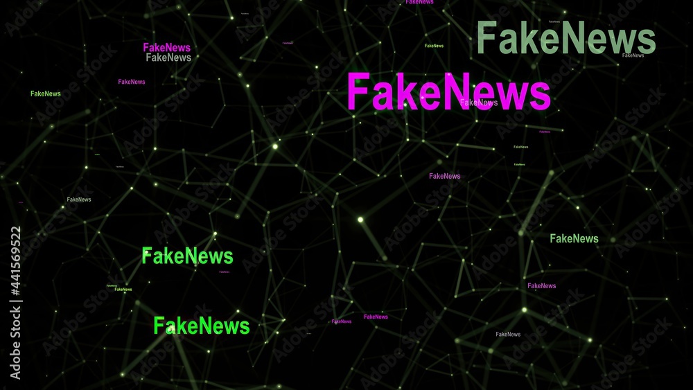 Fake news text against network background Fake news text against network background