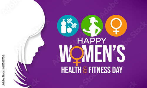 Women's health and fitness day is observed every year on last Wednesday in September, to promote the importance of health and fitness for women of all ages. vector illustration