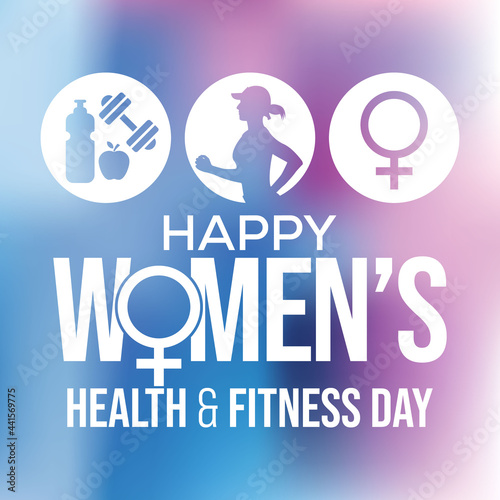 Women's health and fitness day is observed every year on last Wednesday in September, to promote the importance of health and fitness for women of all ages. vector illustration