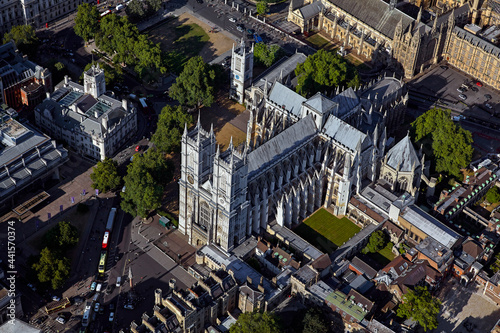 UK, London, Aerial view of Westminster Abbey photo