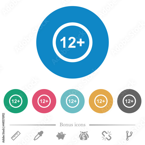 Allowed above 12 years only flat round icons