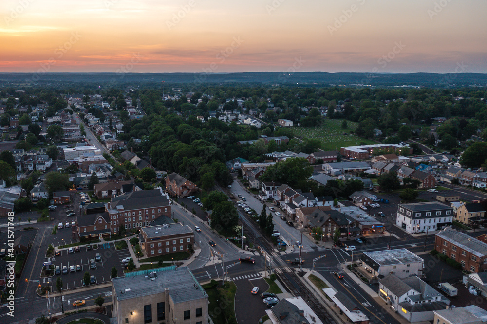 Fototapeta premium Aerial Landscape of Souderton Pennsylvania 