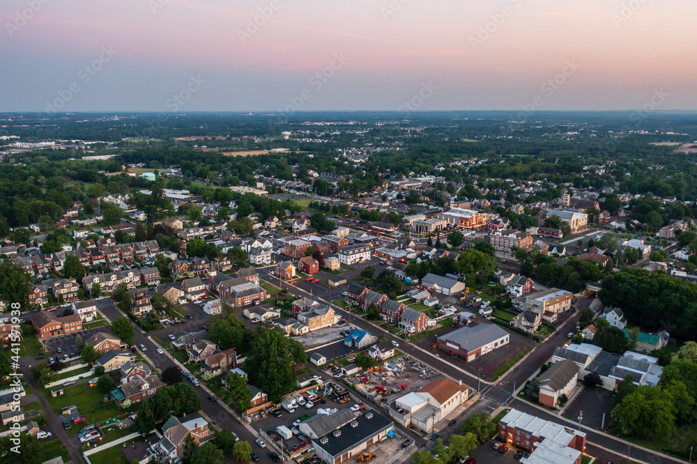 Fototapeta premium Aerial Landscape of Souderton Pennsylvania 