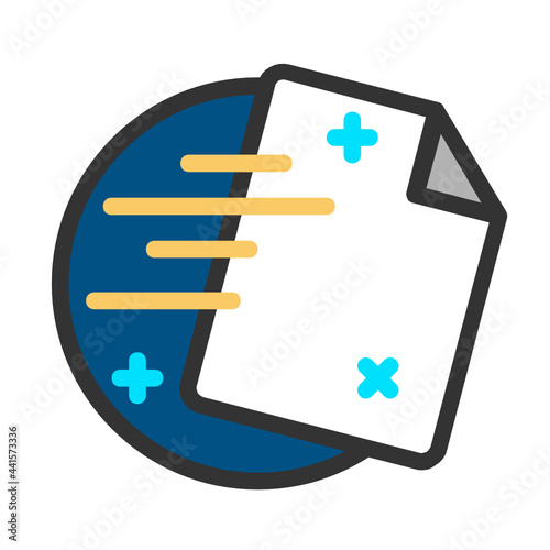 Send , Document filled outline icon.