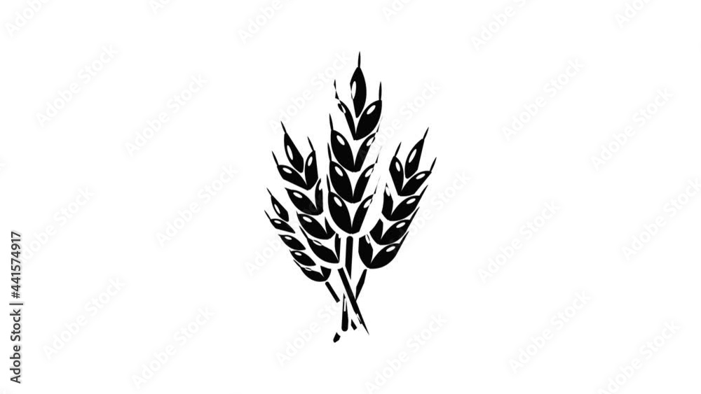 Wheat icon animation simple best object on white Wheat icon animation simple best object on white