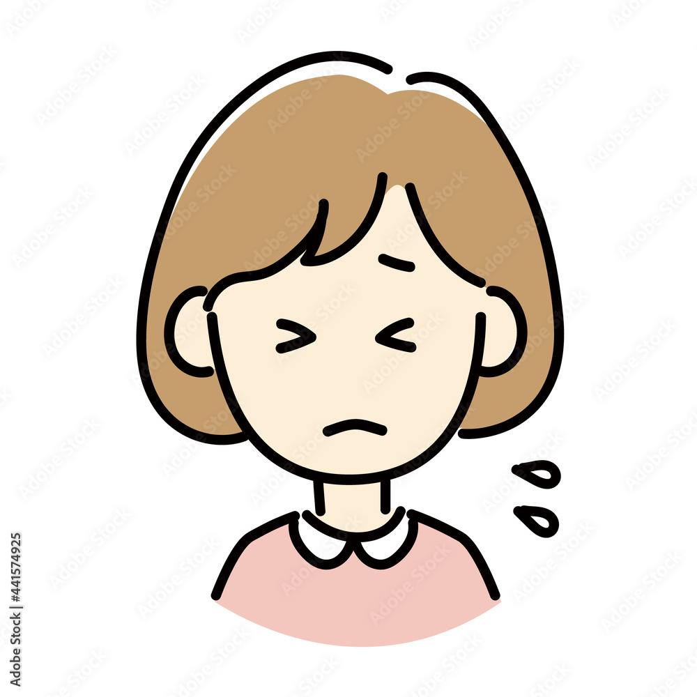 困っている女性のアイコン風イラスト
困っている女性のアイコン風イラスト