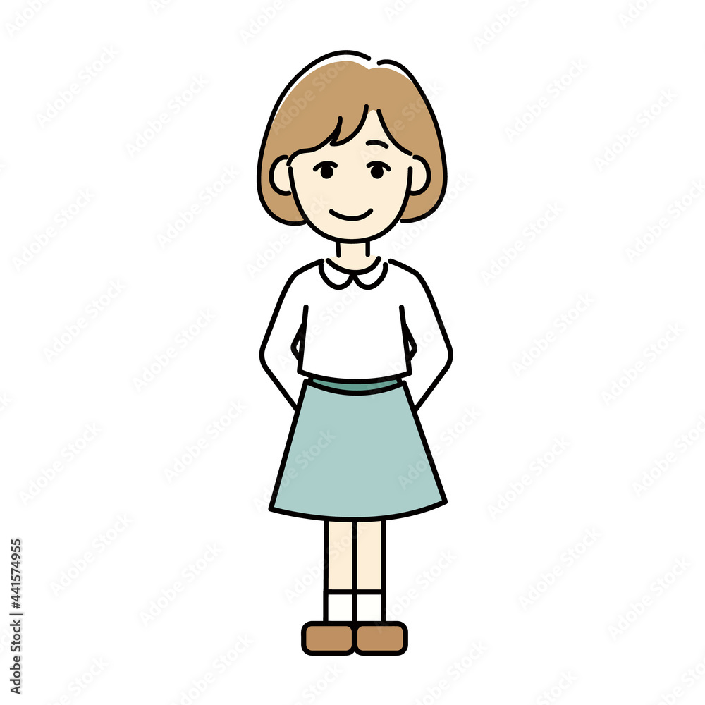 女性の全身のアイコン風シンプルイラスト
女性の全身のアイコン風シンプルイラスト