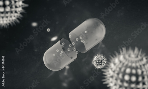 Capsule with virus inside