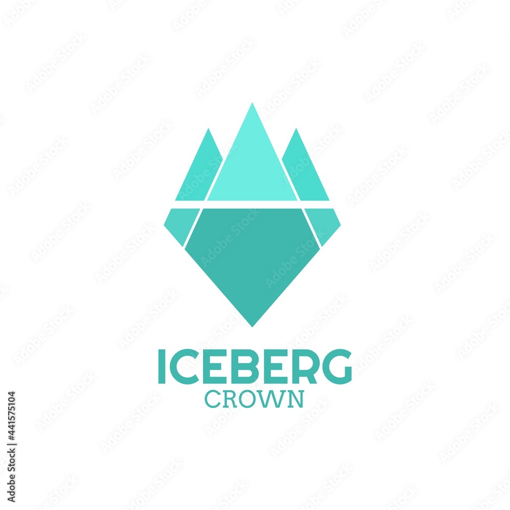 Iceberg arctic pole Crown king logo concept design illustration Iceberg arctic pole Crown king logo concept design illustration