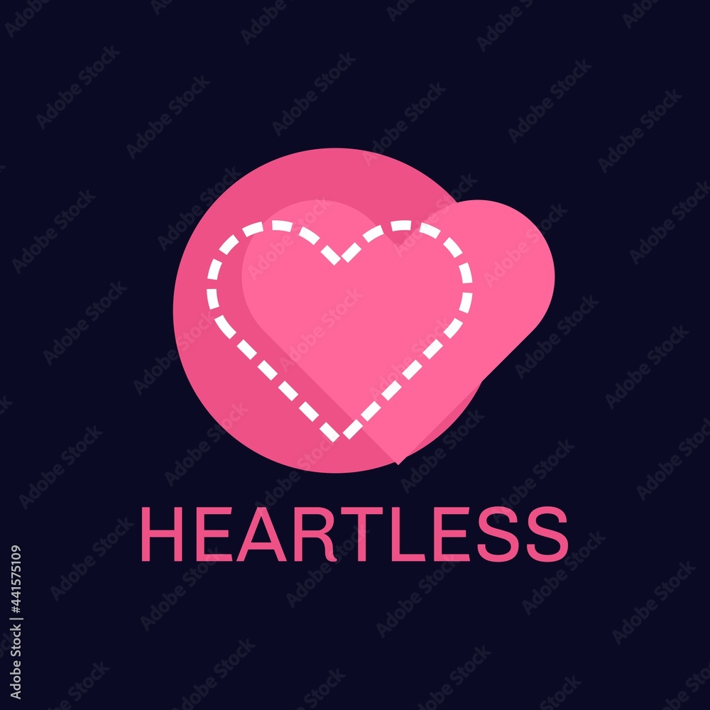 Heartless Love abstract logo concept design illustration Heartless Love abstract logo concept design illustration