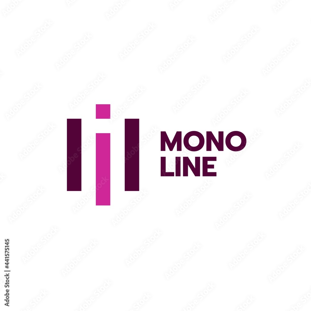 Mono Line abstract Purple modern logo concept design illustration Mono Line abstract Purple modern logo concept design illustration