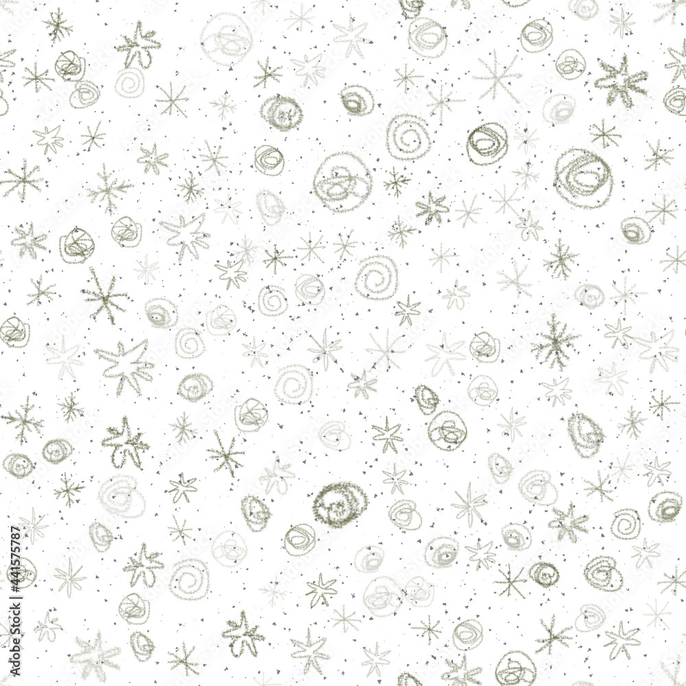 Hand Drawn grey Snowflakes Christmas Seamless Patt Hand Drawn grey Snowflakes Christmas Seamless Patt