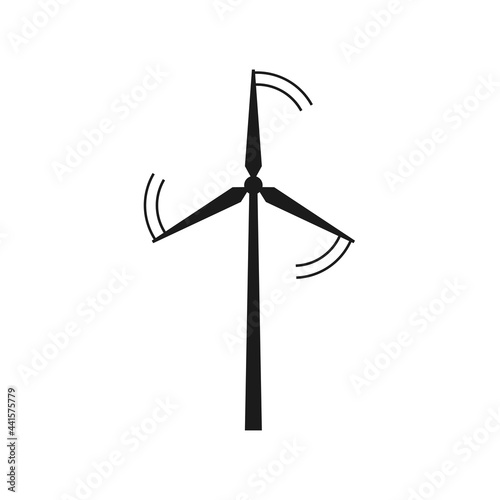 Wind turbine. Eco station. Wind energy concept. Vector illustration.