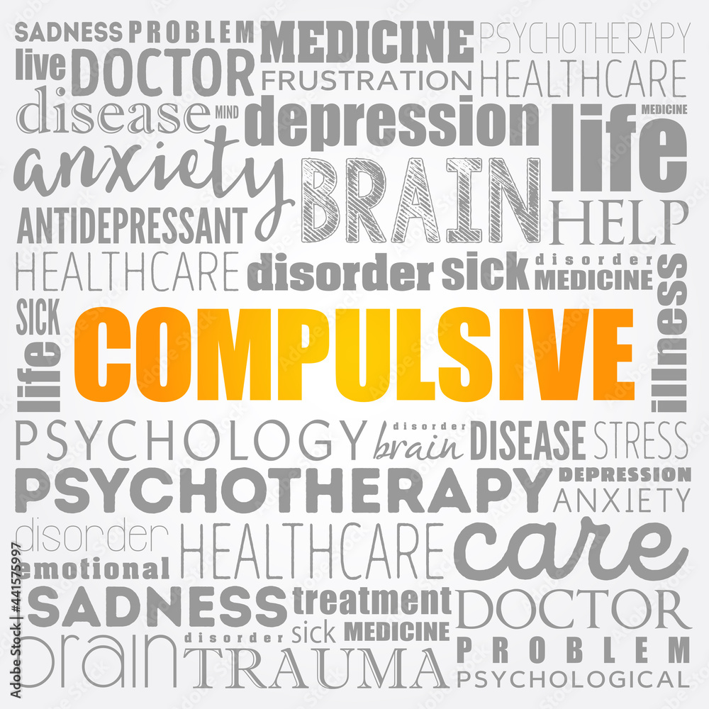 Compulsive word cloud collage, health concept background Compulsive word cloud collage, health concept background