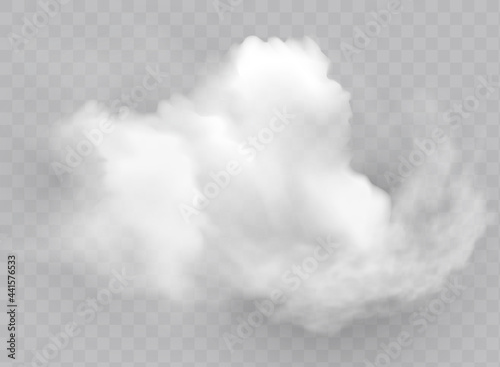 Transparent special effect stands out with fog or smoke. White cloud vector, fog or smog
