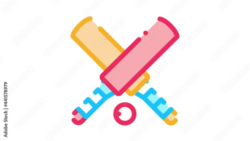 Bats with Ball Icon Animation. color Bats with Ball animated icon on white background Bats with Ball Icon Animation. color Bats with Ball animated icon on white background