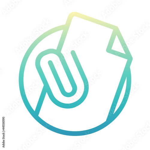 Attachment , Document gradient icon.