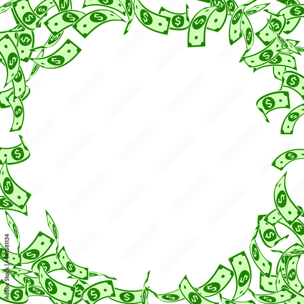 American dollar notes falling. Floating USD bills American dollar notes falling. Floating USD bills