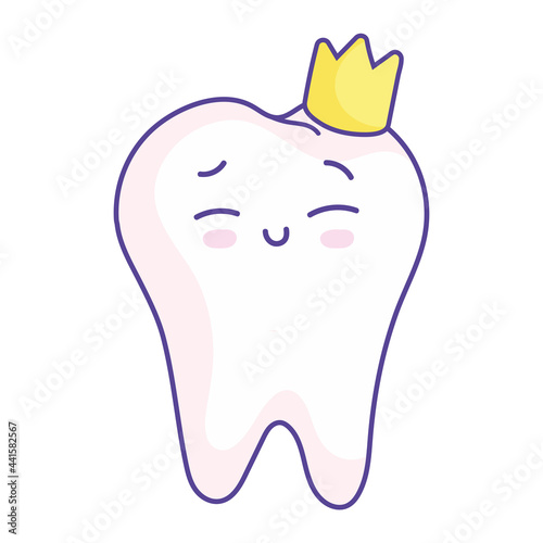 tooth with crown cute