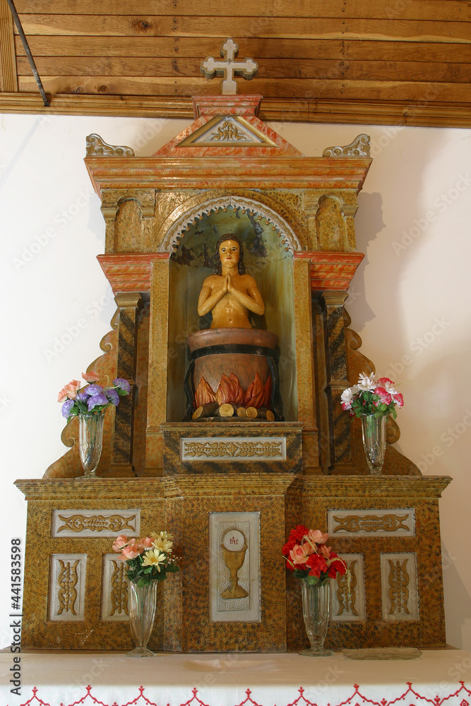 Saint Vitus Altar in Saint Roch Chapel in Cvetkovic Brdo, Croatia