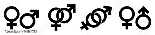 Gender icon set, Male and female sign, men and women symbol, vector illustration