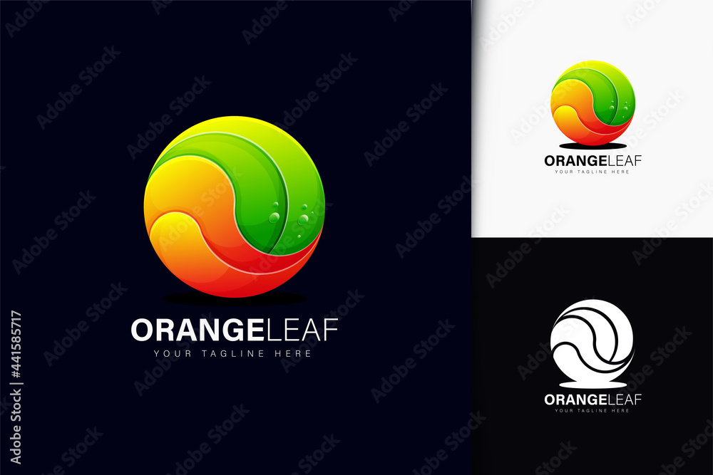 Orange leaf logo design with gradient Orange leaf logo design with gradient