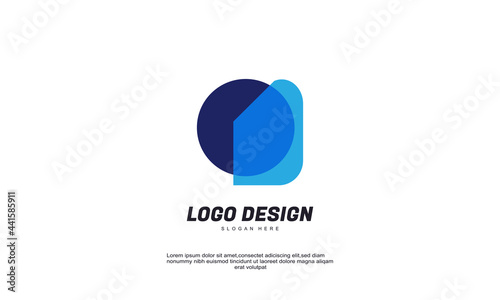 stock vector abstract creative colorful on circle icon logo minimalist for company template using modern