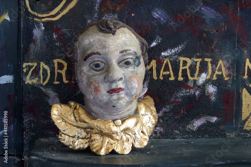 Angel on Our Lady's altar in the chapel of St. Anthony of Padua in Grabrovec, Zabok, Croatia photo