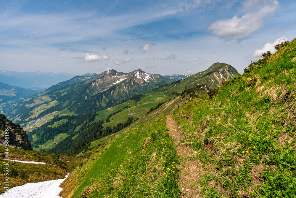 Mountain hike on the Blasenka and Seewaldsee in Vorarlberg Austria