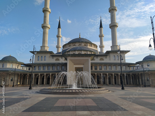 Ankara, Turkey - Feb 20, 2020 : landscape view of the mosque on a clear day