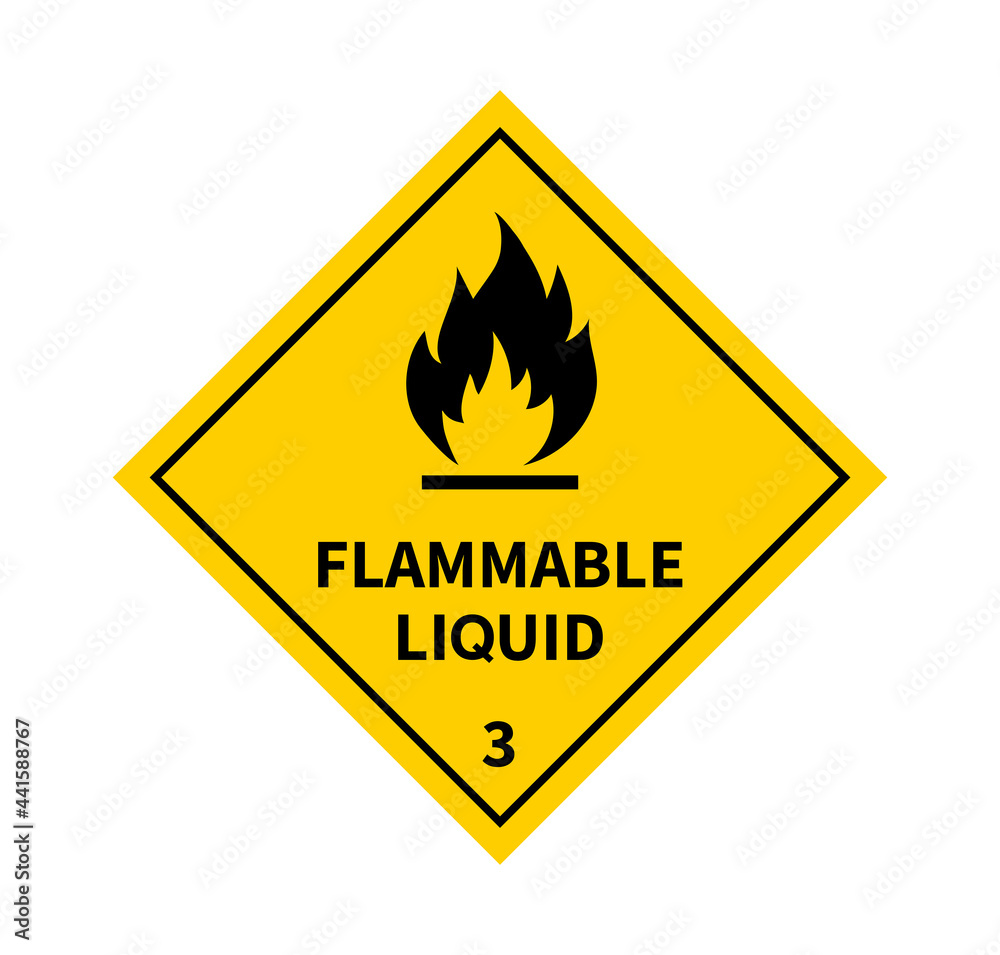 Flammable liquid sign on white background. Danger sign. Label, Sticker, Symbol. Vector illustration. Flammable liquid sign on white background. Danger sign. Label, Sticker, Symbol. Vector illustration.