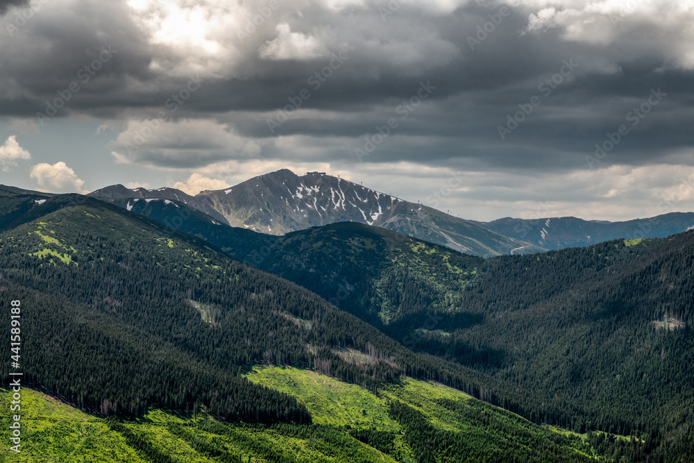 View from hill Ohniste in Low Tatras mountains, Slovakia
