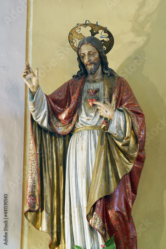 Sacred Heart of Jesus Statue in the Parish Church of Saint Nicholas in Jastrebarsko, Croatia