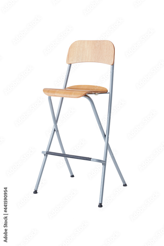 Old Wooden Bar Chair isolated on white background